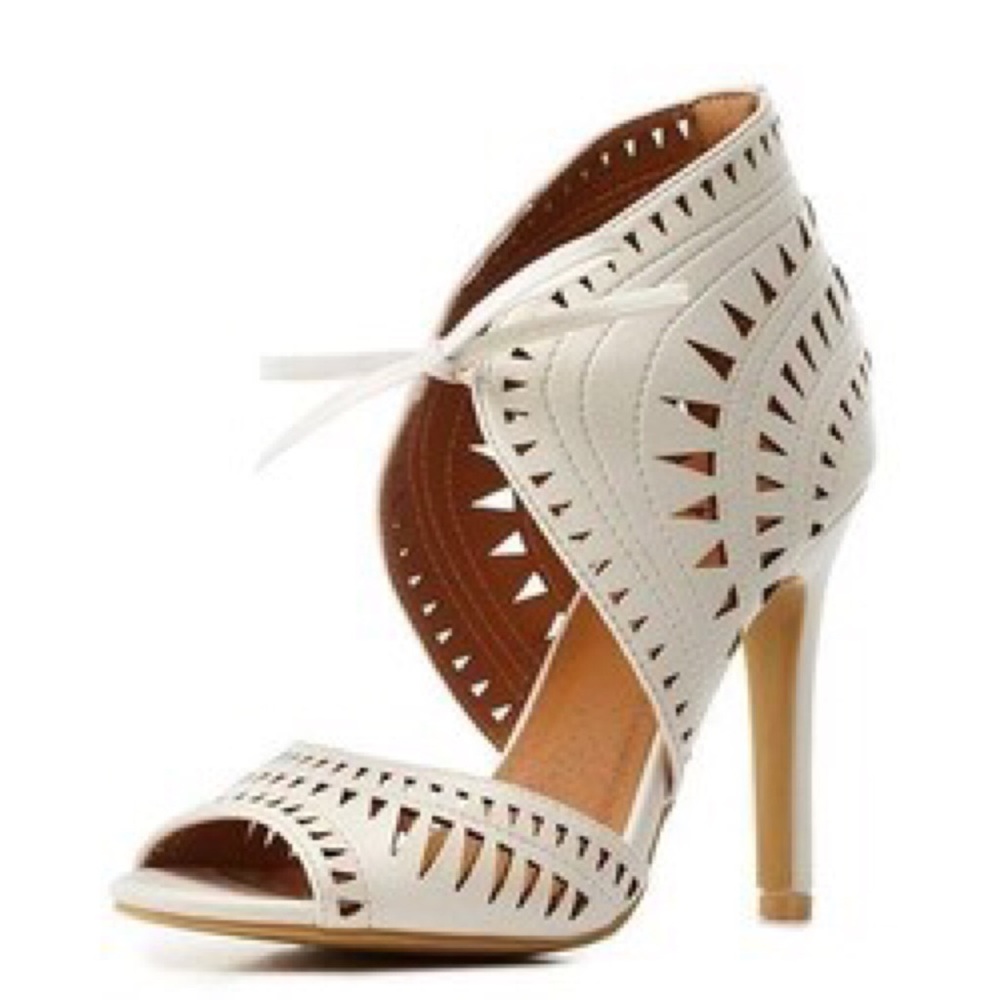 White Laser Cut Heels